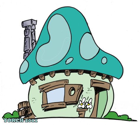 Mushroom house l playhouse l smurf house Smurf Mushroom, Smurfs Village, Smurfs Drawing, Mushroom Cartoon, Smurf House, Ancient Egypt For Kids, Best 90s Cartoons, Made Wallpaper, Smurf Village