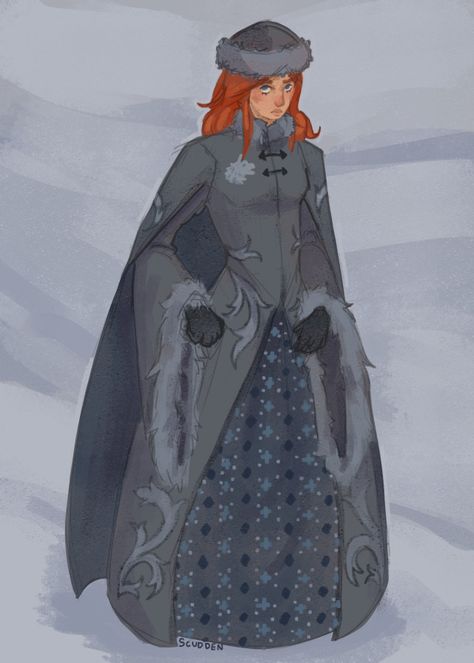 Raluca / Val Asoiaf Northern Fashion, Sansa Stark Clothes, Got Northern Dress, Winter Outfits Art, Sansa Stark Outfits, Sansa Stark Drawing, Sansa Fanart, Stark Clothes, Sansa Stark Fanart