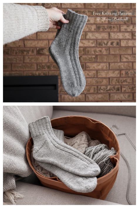 But First Socks Free Knitting Pattern - Knitting Pattern Diy Knitting Socks, Sock Yarn Projects, Sock Yarn Knitting Patterns, Socks Free Knitting Pattern, Rib Stitch Knitting, Knitted Socks Free Pattern, Knitting Things, Diy Tricot, Knitting Paterns