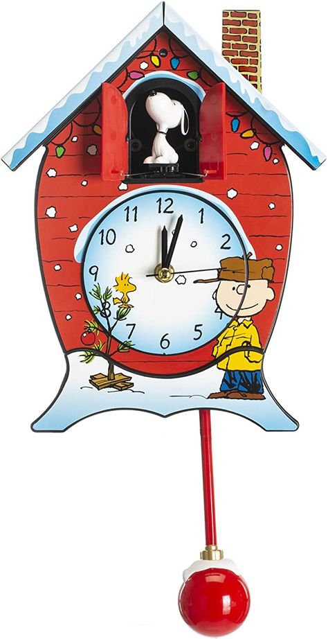 Amazon.com: Mark Feldstein Peanuts Christmas Linus and Lucy Song Cuckoo Clock : Home & Kitchen Snowy Cabin, Cuckoo Clocks, Christmas Clock, Peanuts Christmas, Snoopy Love, Charlie Brown Peanuts, Peanuts Gang, Icy Blue, Table Top Display