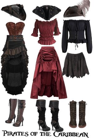 Pirate Aesthetic Female Outfit Medieval, Women Pirate Cosplay, Pirate Themed Outfit Women, Pirate Clothing Female, Pirates Of The Caribbean Female Costumes, Ren Fest Pirate Costumes Women, Winter Pirate Outfit, Pirate Costume Skirt, Thrifted Pirate Costume