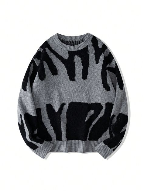 Teen Girl Loose Crew Neck SweaterI discovered amazing products on SHEIN.com, come check them out! Sweaters For Teens, Graphic Sweater Outfit, Trippy Artwork, Xmas Wishlist, Shein Sweater, Baddie Fits, Sweater Vests, Cardigan Style, Hoodie Oversize