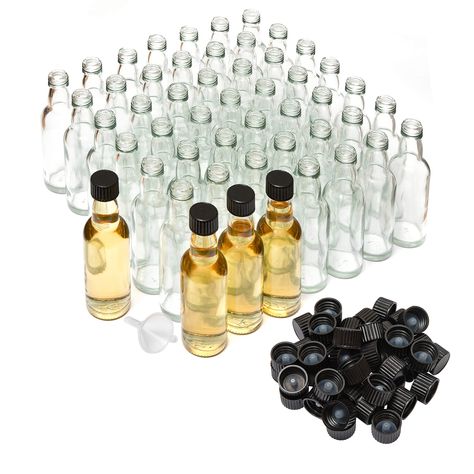 Better Bottles Mini Liquor Bottles with Lids and Funnel, 50 Pack, Small Reusable Glass Tasters for Spirit Samples, Essential Oils, or Party Favours, Empty and Refillable, Black Screw-On Top : Amazon.co.uk: Home & Kitchen Budget Wedding Favours, Biscuit Wedding Favours, Ikea Candles, Heart Wedding Favors, Mini Liquor Bottles, Chocolate Wedding Favors, Small Glass Bottles, Glass Bottles With Corks, Candle Wedding Favors