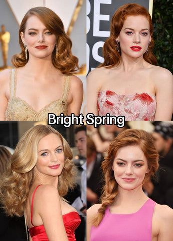 Bright Spring Color Analysis: A Complete Guide – Four Seasons Studio Bright Spring Hair Color, Kara Swanson, Spring Color Analysis, Bright Spring Makeup, Bright Spring Color Palette, Bright Spring Clothes, Warm Spring Color Palette, Body Shape Guide, Seasonal Palette