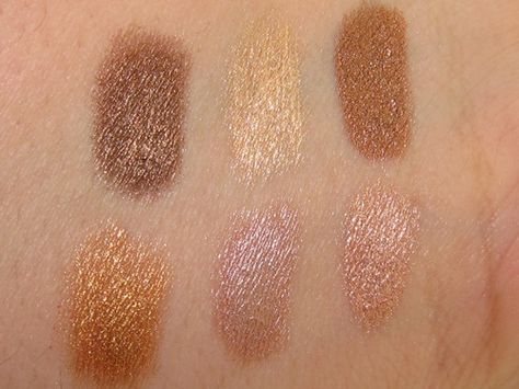 Nyx Jumbo Eyeshadow Pencils:  (Swatched Left to Right With Flash: French Fries, Cashmere, Sparkle Leopard, Pure Gold, Yogurt, and Sparkle Nude) Nyx Yogurt Pencil, Nyx Jumbo Eye Pencil Yogurt, Nudestix Makeup Eyeshadow, Nyx Glitter Eyeshadow, Mac Trax Eyeshadow, Mac Haux Eyeshadow, Nyx Jumbo Eye Pencil, Makeup Life Hacks, Skincare For Oily Skin