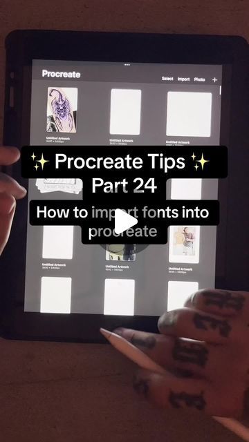 ReyerArt on Instagram: "Procreate tips & tricks Part 24 how to import fonts into Procreate  #procreate #procreatetutorial #procreatetips #tattoo #tattootips #tattooartist #drawing #digitalart" Fonts For Procreate, Procreate Tattoo Tutorial, How To Create Your Own Font In Procreate, How To Import Fonts To Procreate, Procreate Tips, How To Get Rid Of Pixelation In Procreate, Lettering Guide Procreate, Procreate Ipad Tutorials, Ipad Tutorials