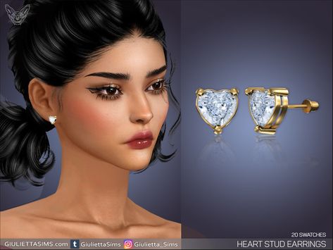 Sims 4 Mac, Heart Diamond Earrings, Mods Sims 4, Shooting Star Necklace, Sims 4 Piercings, Sims 4 Studio, Sims 4 Gameplay, Cross Earrings Studs, Swirl Earrings