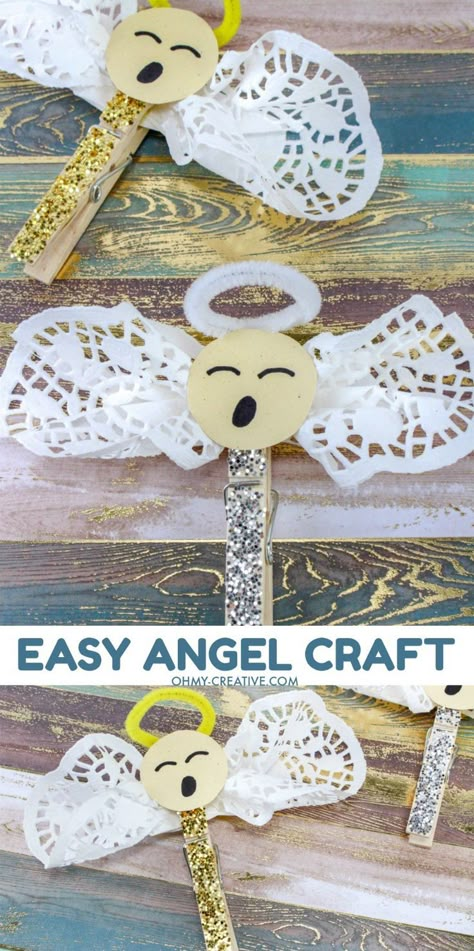 Angel Crafts For Kids, Doily Angel, Christmas Angel Crafts, Angel Crafts, Diy Ornaments, Church Crafts, Preschool Christmas, Kids' Crafts, Sunday School Crafts