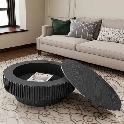 Cuddlewood : Page 2 : Target Round Black Coffee Table, Round Coffee Table With Storage, Center Table For Living Room, Round Coffee Table Sets, Modern Wood Coffee Table, Black Coffee Table, Storage Center, Drum Coffee Table, Solid Coffee Table