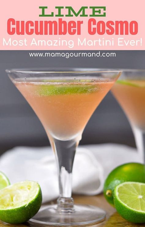 Cucumber Vodka Drinks, Mamagourmand Recipes, Recipe Cucumber, Cosmo Recipe, Cucumber Cocktail, Vodka Cranberry, Cosmo Cocktail, 5 Oclock, Cucumber Vodka