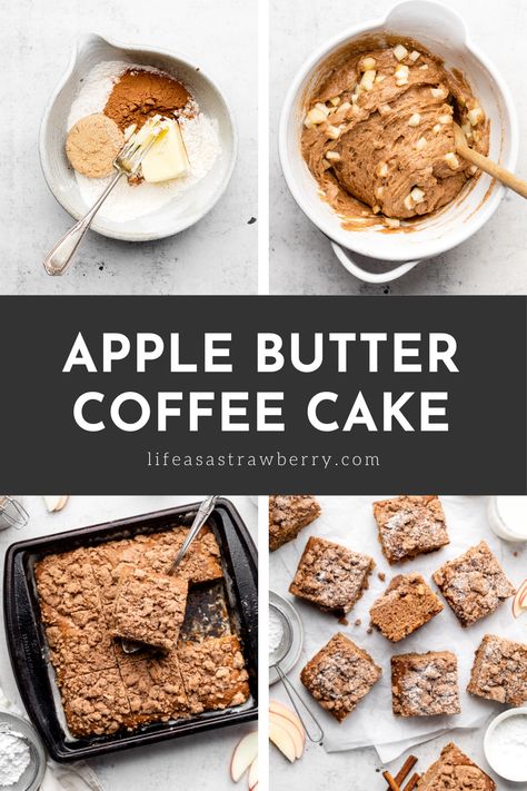 Apple Butter Coffee Cake Butter Streusel Coffee Cake, Butter Coffee Cake, Easy Apple Butter, Autumn Brunch, Slow Cooker Apple Butter, Apple Butter Recipe, Homemade Apple Butter, Apple Coffee Cakes, Apple Streusel