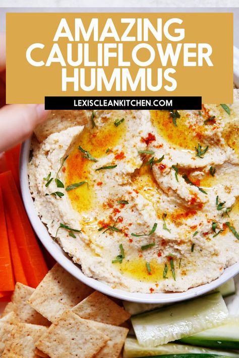 Keto Hummus Recipe, Traditional Hummus, Kitchen Website, Cauliflower Hummus, Lexi's Clean Kitchen, Whole30 Keto, Snacks Easy, Tasty Meals, Keto Side Dishes