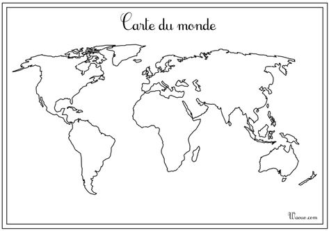 Carte du monde vierge Map Monde, World Map Outline, Baby Angel Tattoo, Map Tattoos, Map Outline, City Drawing, Thermal Printer, World Map, Art Projects