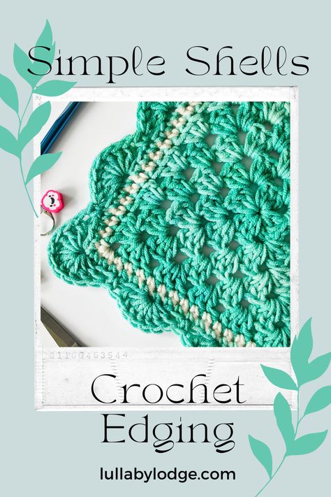 Crochet Shell Borders For Blankets, Shell Crochet Border Pattern, Crochet Shell Border Scalloped Edge, Crocheted Blanket Edging, Crochet Shell Stitch Border, Crochet Scalloped Edge Pattern, Scallop Edge Crochet, Baby Blanket Edging Crochet, Scalloped Crochet Border