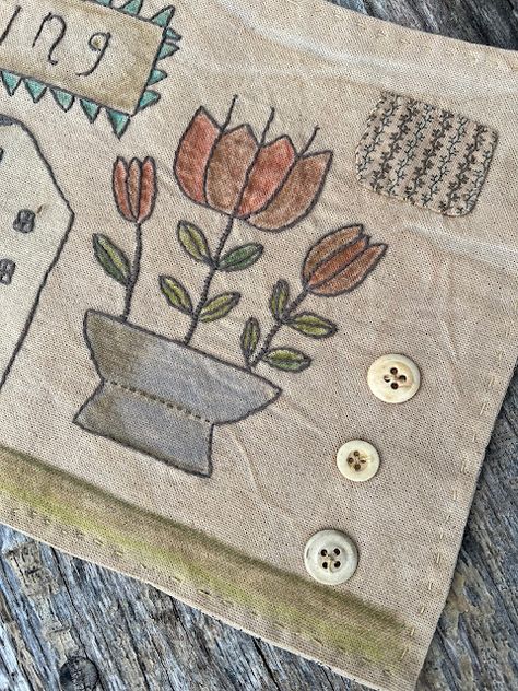 Notforgotten Farm : ~ Color-Shaded Embroidery ~ Folk Art Embroidery, Notforgotten Farm, Summer Sweets, Puppy Bowls, Rusty Tin, Art Embroidery, Lucky Cat, Punch Needle, Rug Hooking