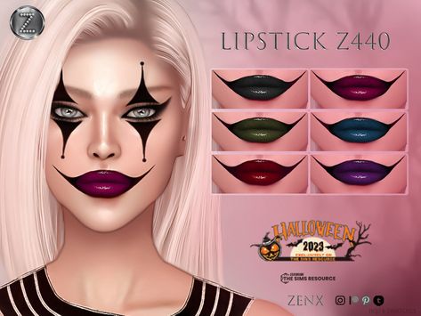 The sims 4 Sims Lipstick, Sims Halloween Costume, Sims 4 Halloween, Alpha Cc, Sims 4 Cas Mods, Makeup Cc, Free Sims 4, Sims 4 Cc Makeup, Sims 4 Game Mods