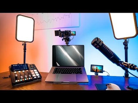 Build The Ultimate YouTube Studio Setup (Perfect For Tiny Rooms) - YouTube Youtube Studio Setup, Youtube Studio, Lighting Setups, Studio Setup, Small Space, Small Spaces, To Create, At Home, Lighting