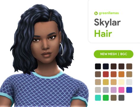 Sims 4 Greenllamas Hair, Greenllamas Sims 4 Hair, Sims 4 Cc Greenllamas, Greenllamas Sims 4 Cc, Feminine Hair, Cc Shopping, The Sims 4 Pc, Cc Clothes, Pelo Sims