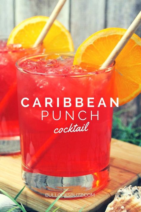 Caribbean Punch Recipe - Trending Food Caribbean Punch, Resep Koktail, Resep Juice, Impatiently Waiting, Punch Cocktails, Flavored Rum, Red Drinks, Alcholic Drinks, Liquor Drinks