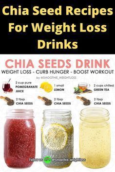 . Chia Seed Drinks, Smoothies Vegan, Seed Recipes, Chia Seed Recipes, Makanan Diet, Healthy Drinks Recipes, Diet Vegetarian, Fat Burner Drinks, Water Recipes