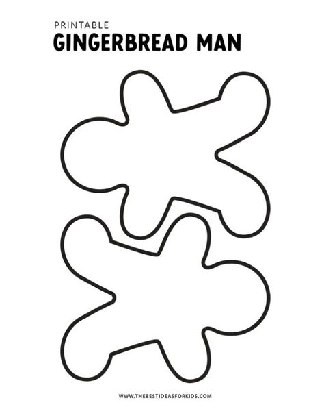 Gingerbread Man Template - Medium Blank Gingerbread Man Template, Gingerbread Man Template Free Printable, Craft For Infants, Gingerbread Man Craft, Gingerbread Man Template, Mittens Template, Gingerbread Man Crafts, Stencils Printables Templates, Gingerbread Man Activities