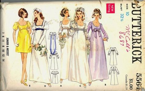 Blue By Enzoani, Empire Waist Wedding Dress, Sleeve Variations, Celebrity Wedding Dresses, Wedding Dress Patterns, Bridesmaid Dress Sizes, Butterick Sewing Pattern, Maid Dress, Couture Vintage