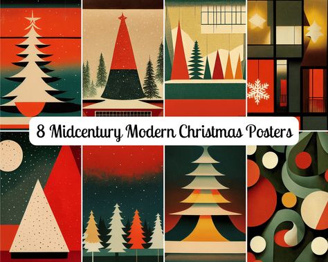 Thanks for the kind words! ★★★★★ "Great mid century holiday art. They are unique and very good." Eric H. https://etsy.me/3hnOJea Digital Christmas Cards Design, Mid Century Modern Christmas Decor, Modern Christmas Art, Printable Christmas Art, Christmas Art Prints, Modern Christmas Card, Christmas Tree Poster, Christmas Card Printable, Retro Christmas Cards