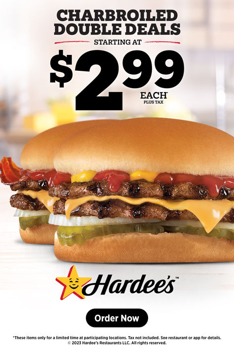 Starting at $2.99, Hardee’s Double Deals pack twice the goodness with a Double Cheeseburger or Bacon Doublecheeseburger. February Tattoo, Husband Wife Tattoos, Wife Tattoos, Wife Tattoo, Army Wife Life, Double Cheeseburger, How To Make Stencils, Beef Burger, Story Elements