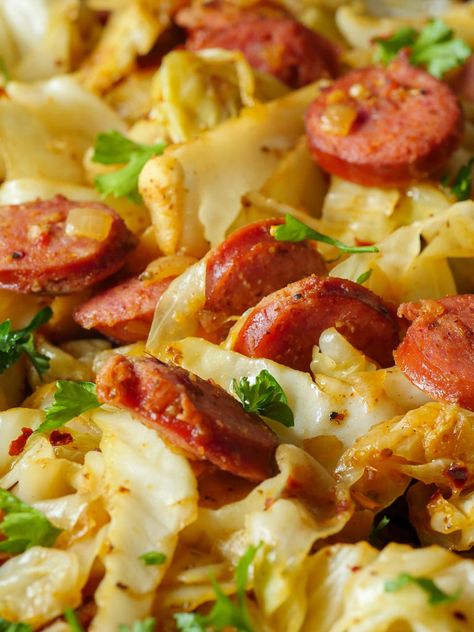 Kielbasa Fried Cabbage Vertical 3 Fried Cabbage And Kielbasa, Cabbage And Kielbasa, Kielbasa Skillet, Kielbasa Recipe, Fried Cabbage Recipes, Kielbasa And Cabbage, Kielbasa Recipes, Cabbage And Sausage, Cabbage Recipe