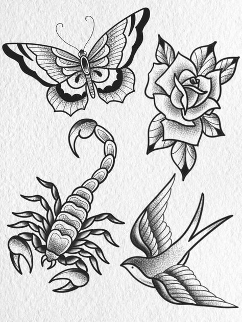 Sleeve Tattoo Styles, Stipple Tattoo Design, Leather Tattoo Design, Easy Tattoos For Beginners, Traditional Tattoo Dragon, Wolf Tattoo Traditional, Old Style Tattoos, Traditional Tattoo Black And Grey, Black Flash Tattoos