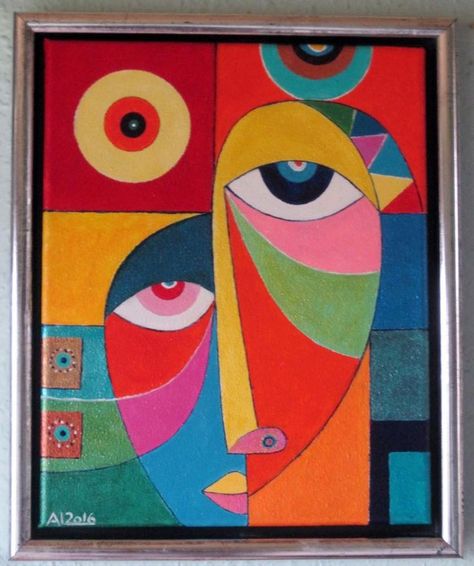 Cubic Art Painting, Distorsi Art, Arte Doodle, Cubist Art, Cubism Art, Geometric Design Art, Abstract Face Art, Modern Art Paintings Abstract, Picasso Art