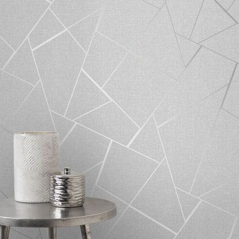 GEOMETRIC WALLPAPER - METALLIC TEXTURED SMOOTH - DIAMONDS TRIANGLES FLOWERS | eBay Silver Glitter Wallpaper, Silver Wallpaper, Cream Wallpaper, Embossed Wallpaper, W Wallpaper, Metallic Wallpaper, Damask Wallpaper, Glitter Wallpaper, Paper Wallpaper