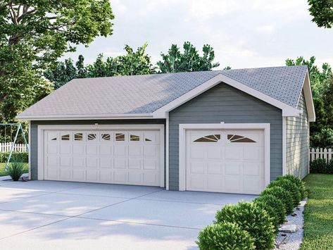 3-Car Garage Plan, 050G-0051 Three Car Garage Plans, Car Garage Plans, Detached Garage Designs, 3 Car Garage Plans, Garage Shop Plans, Garage Storage Inspiration, Single Garage, Garage Guest House, Garage Roof