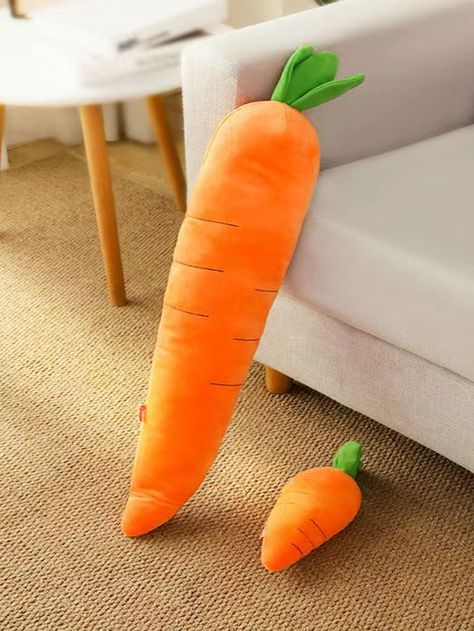 Orange  Collar  Viscose Fruit&Vegetable  Embellished   Pet Toys Carrot Plush, Carrot Design, Carrot Dogs, Cute Dog Toys, Pet Sounds, Pet Cushions, Grinding Teeth, Toy Baby, Haiwan Peliharaan