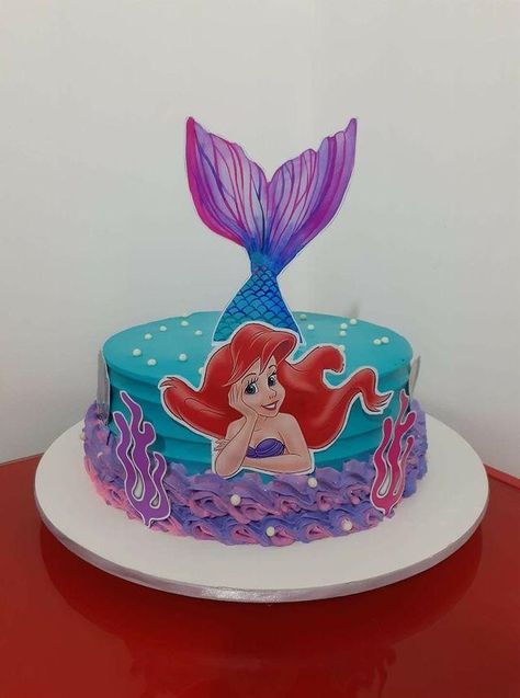 Little Mermaid Birthday Cake, Disney Princess Birthday Cakes, Jungle Theme Cakes, Ariel Cake, Diy Cake Topper Birthday, Doll Birthday Cake, Little Mermaid Cakes, Mermaid Theme Birthday Party, Mermaid Birthday Cakes