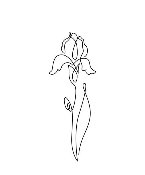 Flower Simple Drawing, Iris Flower Tattoo, Iris Tattoo, Flower Simple, Single Line Tattoo, Lock Screen Wallpaper Iphone, Eagle Tattoos, Iris Flower, Black Iris