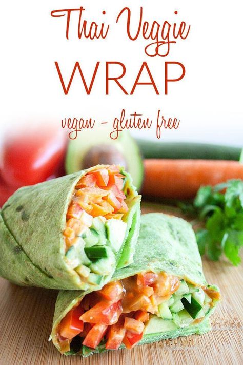 Vegan Wrap, Veggie Wrap, Easy Healthy Meal, Picnic Recipes, Main Entrees, Lunch Wraps, Spicy Peanut Sauce, Vegan Wraps, Veggie Wraps