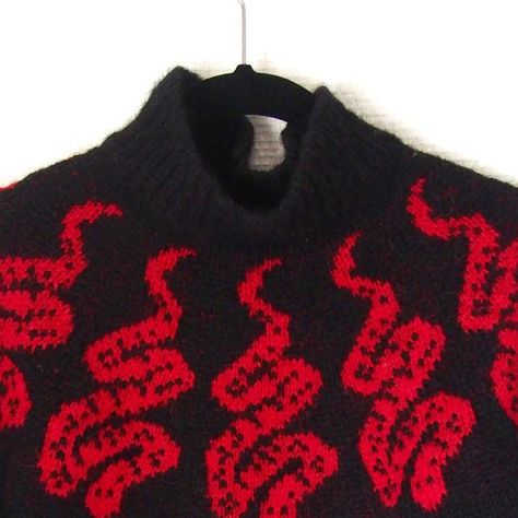 Goth Knitting Pattern, Goth Knitting, Colorwork Knitting, Knitting Machine, I Forgot, Machine Knitting, Snakes, Hangers, Fiber Art