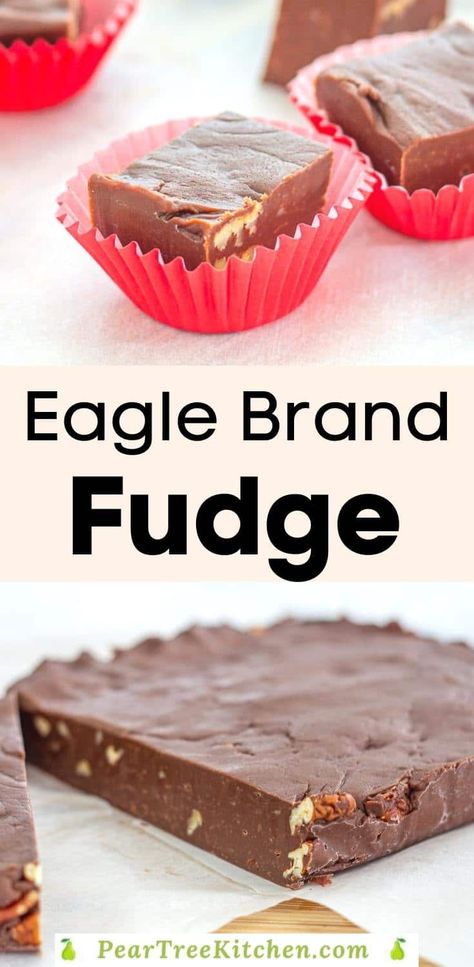 Eagle Brand Desserts Condensed Milk, Eagle Brand Squares, Eagle Brand Desserts, Condensed Milk Chocolate Fudge, Chocolate Fudge With Sweetened Condensed Milk, Eagle Brand Fudge Condensed Milk, Desserts With Eagle Brand Milk, Eagle Brand Milk Fudge, Eagle Brand Condensed Milk Recipes