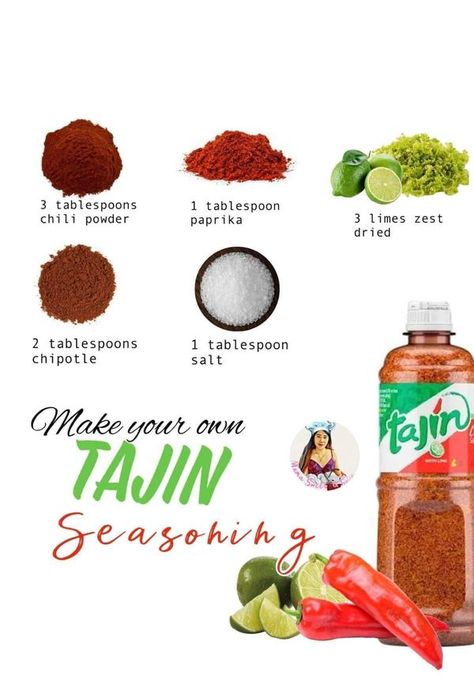 Homemade Tajin, Tajin Seasoning, Homemade Dry Mixes, Homemade Spice Mix, Spice Blends Recipes, Homemade Foods, Seasoning Blends, Spice Mix Recipes, Homemade Spice Blends