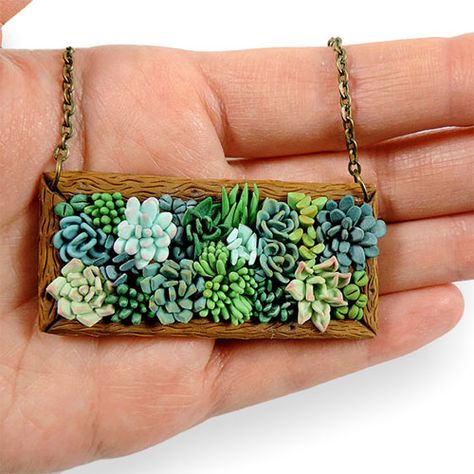 Polymer landscaping – Polymer Clay Daily Polymer Clay Fairy Garden, Clay Fairy Garden, Diy Fimo, Diy Polymer Clay, Plant Succulents, Fairy Garden Ideas, Succulent Jewelry, Clay Fairy, Polymer Clay Fairy