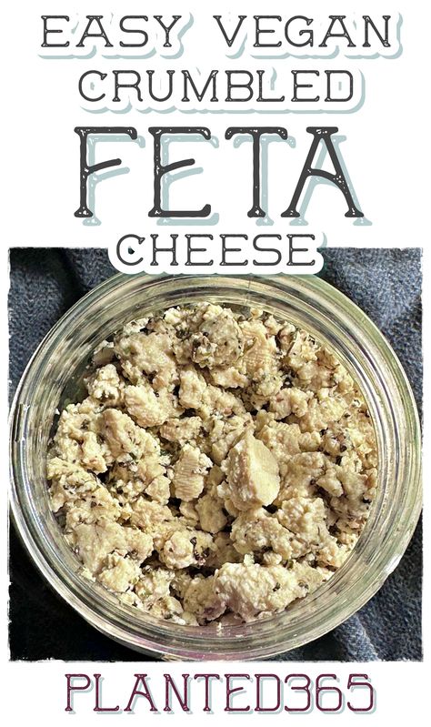 Looking for a delicious and easy-to-make vegan cheese alternative? Try this crumbled feta recipe made with tofu, Italian spices, and nutritional yeast for a cheesy flavor. Perfect for adding to salads and pasta dishes, it's a must-try for any plant-based food lover! Crumbled Tofu Recipes, Vegan Feta Cheese Recipe, Vegan Crumble, Tofu Feta, Feta Recipe, Vegan Feta, Feta Cheese Recipes, Cheese Alternative, Vegan Feta Cheese