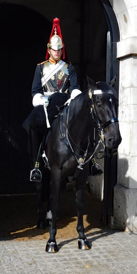 Household Cavalry Blues And Royals, Royal Guard Aesthetic, British Guard, Royal Horse Guards, Royal Navy Officer, Household Cavalry, Royal Guards, Castle House Design, Royal Horse