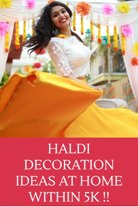 Check out these amazing DIY Haldi ceremony decoration ideas at home, which can be pulled off on a budget – all these put together will not cost you more than 5K! Diy Haldi Decoration Ideas, Decoration For Haldi Ceremony At Home, Haldi Decoration Ideas At Home For Bride, Haldi At Home, Haldi Decoration Ideas At Home Diy, Diy Haldi Decoration Ideas At Home, Haldi Ceremony Decorations At Home, Mehndi Decoration Ideas At Home, Haldi Decoration Ideas At Home