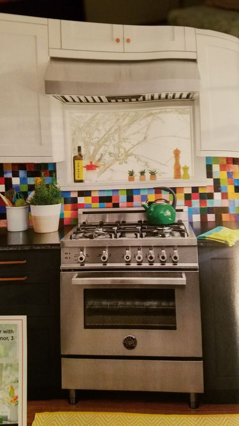 Window above stove.  Vent hood above window Window Next To Stove Hood, Exhaust Over Stove, Window Above Stove, Stove Top Under Kitchen Window, Under Cabinet Stove Vent, Vented Hood Over Stove, England House, Stove Fan, Spanish Bungalow