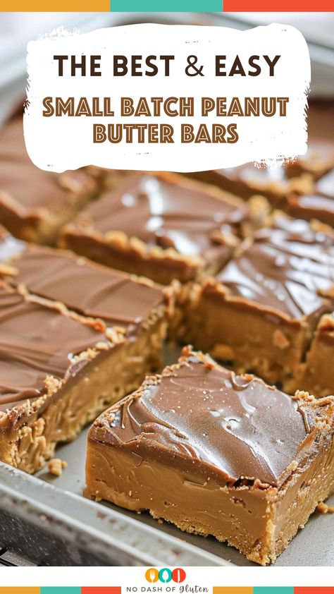 Small Batch Peanut Butter Bars, Easy Peanut Butter Desserts, Best Spaghetti Recipes, Oatmeal Desserts, Butter Bars Recipe, Oatmeal Dessert, Small Batch Desserts, Chocolate Peanut Butter Bars, Gluten Free Holiday Recipes