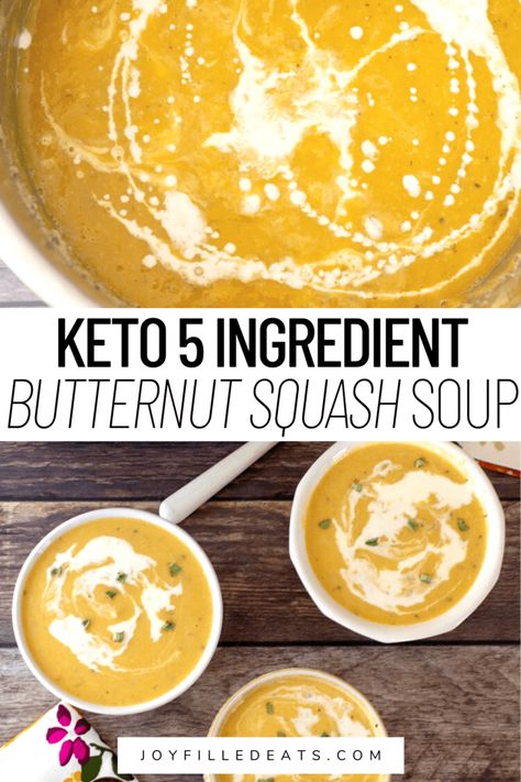 Keto Butternut Squash Soup, Keto Butternut Squash, Frozen Butternut Squash, Butternut Squash Soup Recipe, Keto Soups, Butternut Soup, Wellness Board, Easy Keto Meal Plan, Butternut Squash Recipes Soup