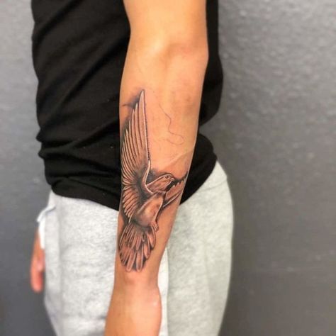 Simple Men’s Tattoo Ideas, Dove Arm Tattoo, Dove Tattoo Neck, Dove Wrist Tattoo, Dove Tattoo Design For Men, Dove Tattoo Men, Small Dove Tattoos, Dove Symbol, Underarm Tattoo