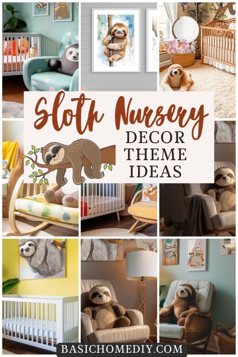 Sloth Nursery Decor Theme Ideas Michigan Apartment, Decor Theme Ideas, Sloth Nursery, Nursery Themes Neutral, Boy Nursery Themes, Girl Nursery Themes, Baby Room Themes, Cozy Nursery, Adorable Nursery