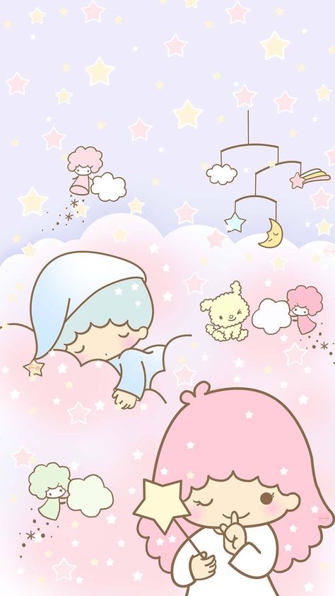 little twin stars Twin Stars Wallpaper, Little Twin Stars Wallpaper, My Melody Wallpaper, Stars Wallpaper, Hello Kitty Images, Cocoppa Wallpaper, Kitty Images, Cute Kawaii Animals, Hello Kitty Art